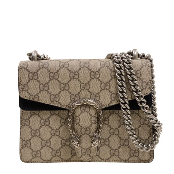 Gucci Shoulder Bag GG Supreme Canvas PVC Black Brown - Picture 1 of 6